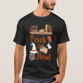 Librarian Trick of Read Library Event Halloween Bo T-shirt (Voorkant)