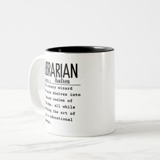 Librarian Tweekleurige Koffiemok (Voorkant links)
