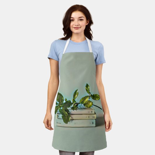 Librarian verjaardagscadeau schort (Gedragen)