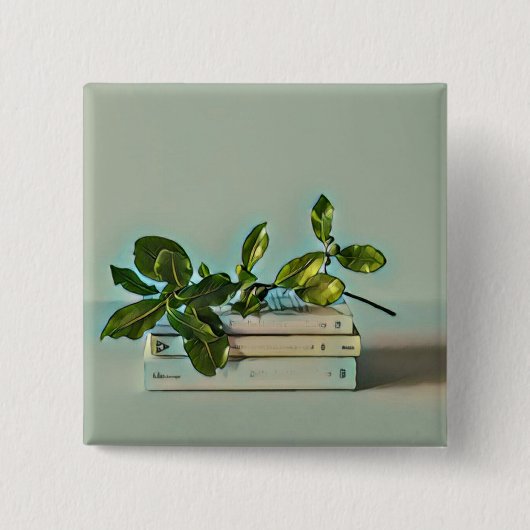 Librarian verjaardagscadeau vierkante button 5,1 cm (Voorkant)