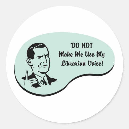Librarian Voice Ronde Sticker (Voorkant)