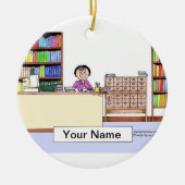 Librarian - Vrouw Keramisch Ornament (Voorkant)