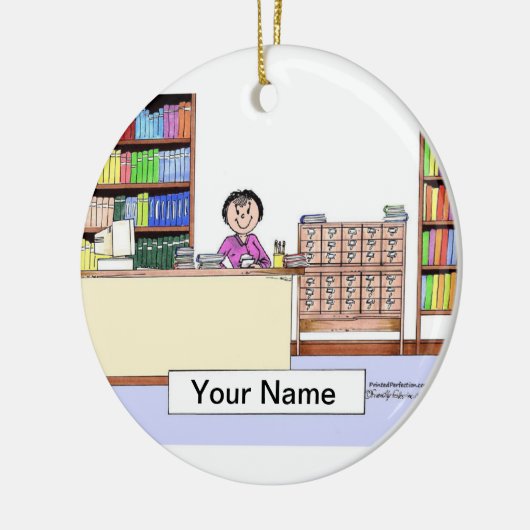 Librarian - Vrouw Keramisch Ornament (Links)