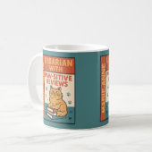 Librarian With Paw-sitive Reviews Cat & Book Lover Koffiemok (Voorkant links)