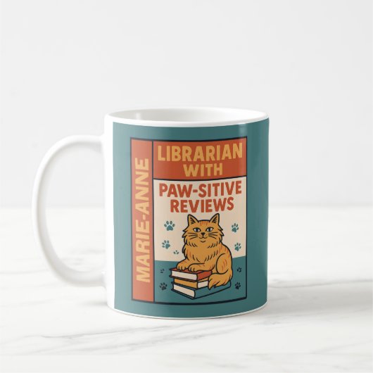 Librarian With Paw-sitive Reviews Cat & Book Lover Koffiemok (Links)