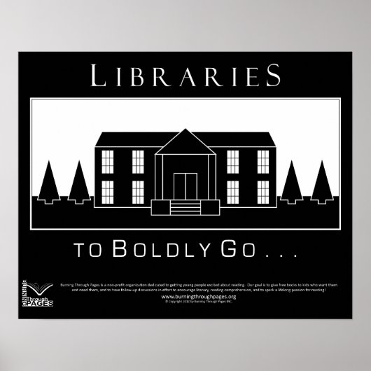 Libraries, om moedig te gaan poster (Voorkant)