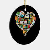 Librarische bibliotheek lezen van boek Lover Heart Keramisch Ornament (Rechts)
