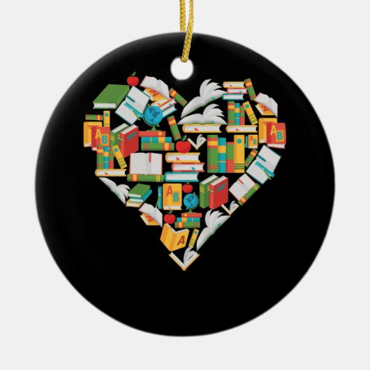 Librarische bibliotheek lezen van boek Lover Heart Keramisch Ornament (Voorkant)