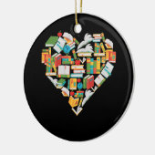 Librarische bibliotheek lezen van boek Lover Heart Keramisch Ornament (Links)