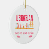 Librarische boeken en honden keramisch ornament (Rechts)