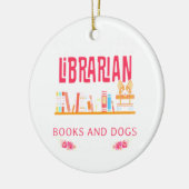 Librarische boeken en honden keramisch ornament (Links)