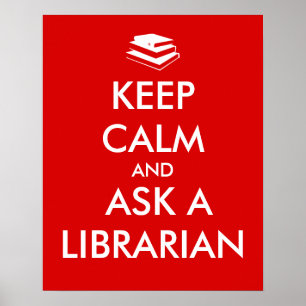 Librarische cadeautjes houden kalm Vraag een Libra Poster