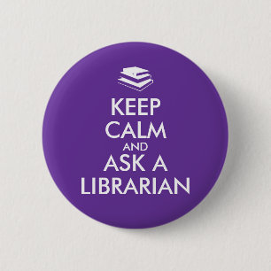 Librarische cadeautjes houden kalm Vraag een Libra Ronde Button 5,7 Cm