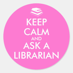 Librarische cadeautjes houden kalm Vraag een Libra Ronde Sticker