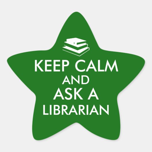 Librarische cadeautjes houden kalm Vraag een Libra Ster Sticker (Voorkant)