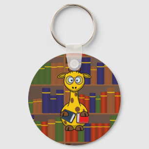Librarische Giraffe Sleutelhanger