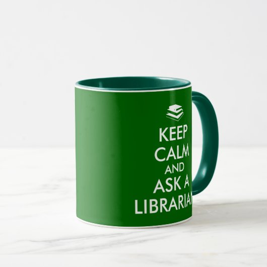 Librarische Mok Kalm houden Vraag een Librarische (Voorkant rechts)