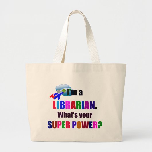 Librarische superheld - Vet kleurrijk tekstontwerp Grote Tote Bag (Voorkant)