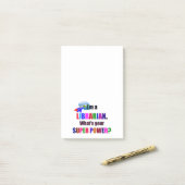 Librarische superheld - Vet kleurrijk tekstontwerp Post-it® Notes (Op bureau)
