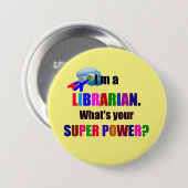 Librarische superheld - Vet kleurrijk tekstontwerp Ronde Button 7,6 Cm (Voorkant /achterkant)