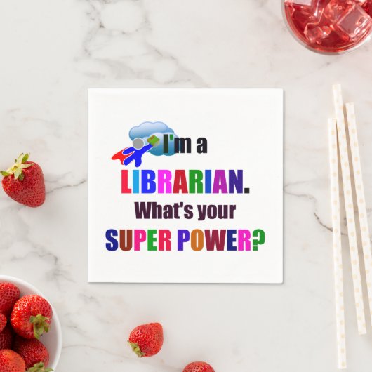 Librarische superheld - Vet kleurrijk tekstontwerp Servetten (Insitu)