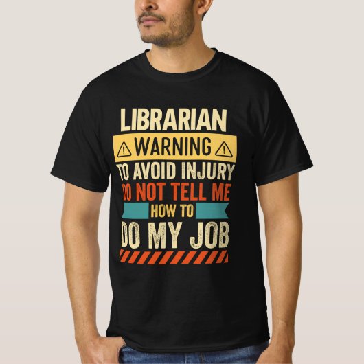 Librarische waarschuwing t-shirt (Voorkant)