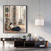 Library art | book stack | reader gift poster