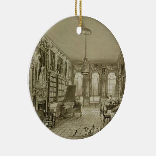 Library as Sitting Room, Cassiobury Park, c.1815, Keramisch Ornament (Rechts)