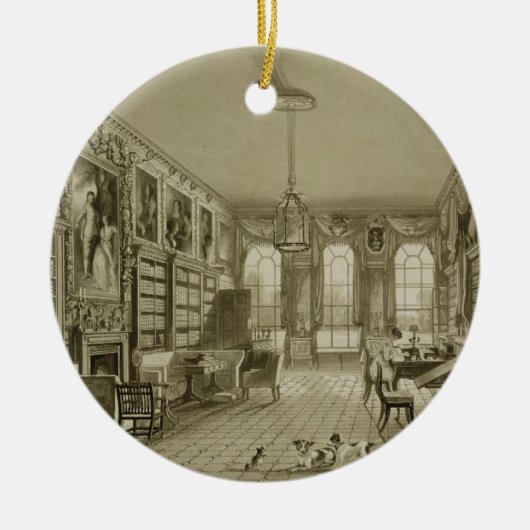 Library as Sitting Room, Cassiobury Park, c.1815, Keramisch Ornament (Voorkant)