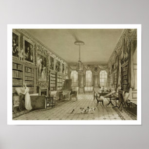 Library as Sitting Room, Cassiobury Park, c.1815, Poster