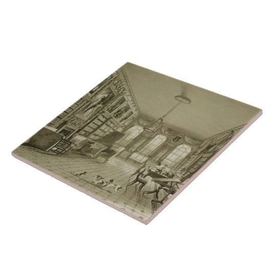 Library as Sitting Room, Cassiobury Park, c.1815, Tegeltje (Zijkant)