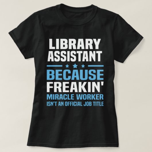 Library Assistant T-shirt (Design voorkant)