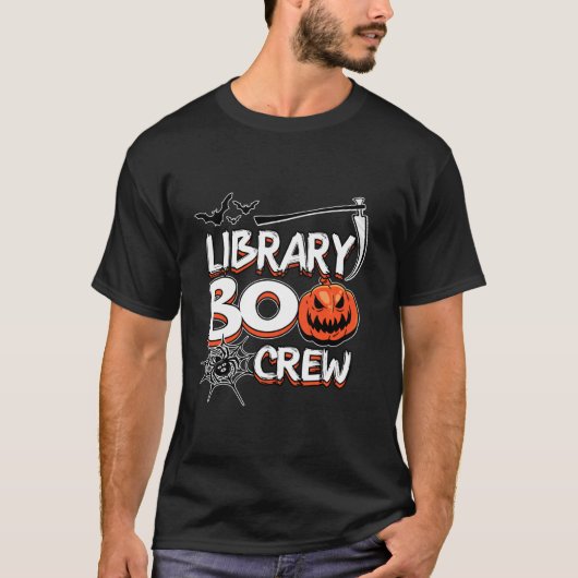 Library Boo Crew Halloween Librarian Costume T-shirt (Voorkant)