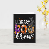 Library Boo Crew School Librarian Halloween Librar Kaart (Gele Bloem)