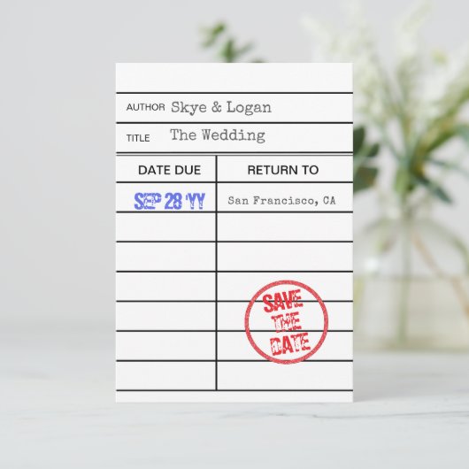 Library Book Checkout Kaart De datum opslaan (Staand voorkant)