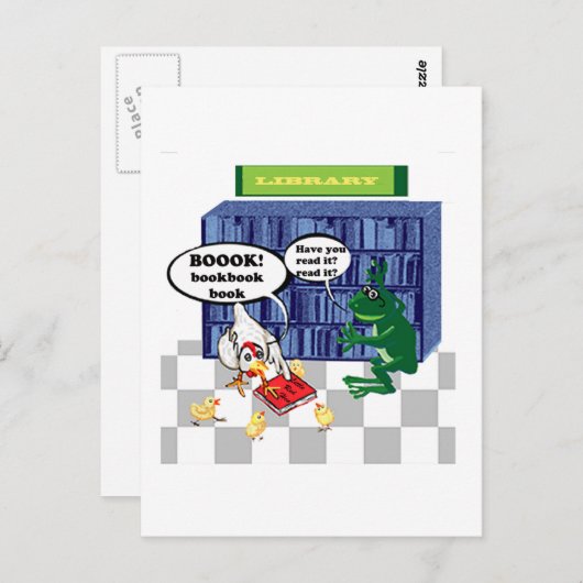 LIBRARY BOOK CHOOK JOKE BRIEFKAART (Voorkant / Achterkant)
