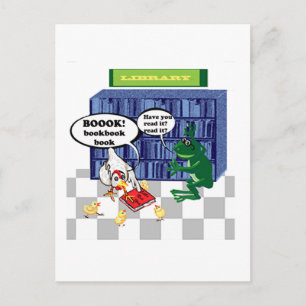 LIBRARY BOOK CHOOK JOKE BRIEFKAART