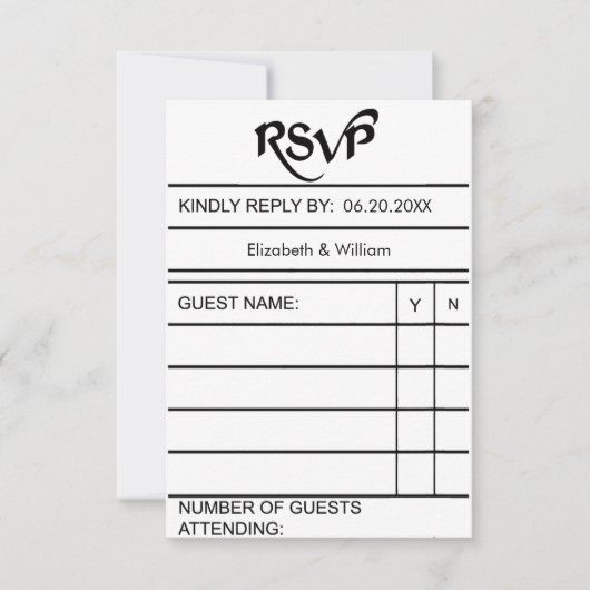 Library Book Kaart RSVP (Voorkant)