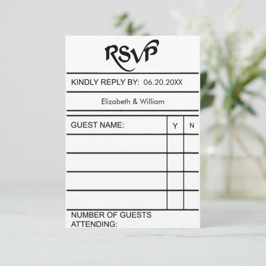 Library Book Kaart RSVP (Staand voorkant)