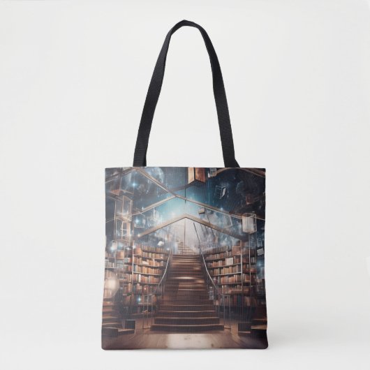 Library Book Lover Canvas tas (Voorkant)