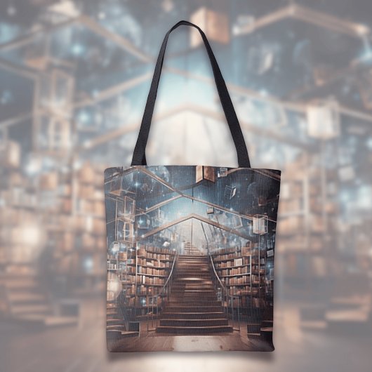 Library Book Lover Canvas tas