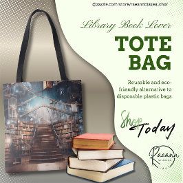 Library Book Lover Canvas tas