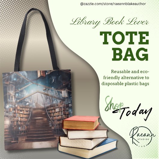 Library Book Lover Canvas tas