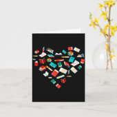 Library Books Heart Bookworm Valentines Day Gift R Kaart (Gele Bloem)