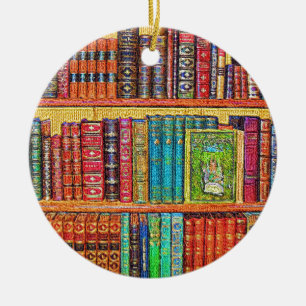 Library Books Keramisch Ornament