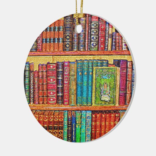 Library Books Keramisch Ornament (Links)
