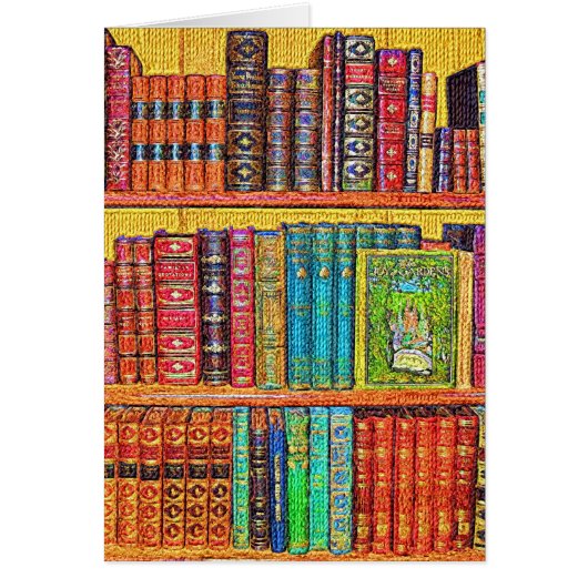 Library Books Wenskaart (Voorkant)