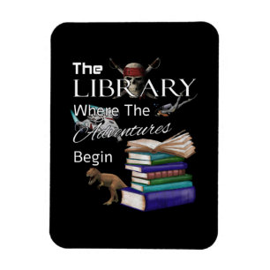 Library Books Where The Adventure Begins Book Read Magneet