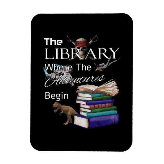 Library Books Where The Adventure Begins Book Read Magneet (Verticaal)