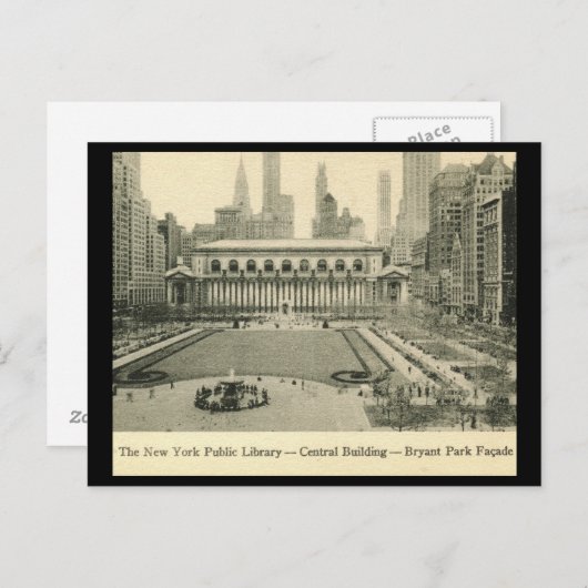 Library, Bryant Park, New York City Briefkaart (Voorkant / Achterkant)